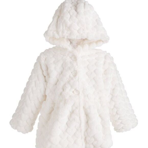 First Impressions Kid's Heart Plush Coat - 12 Months - Picture 1 of 6
